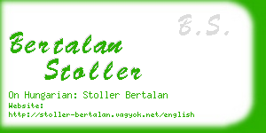 bertalan stoller business card